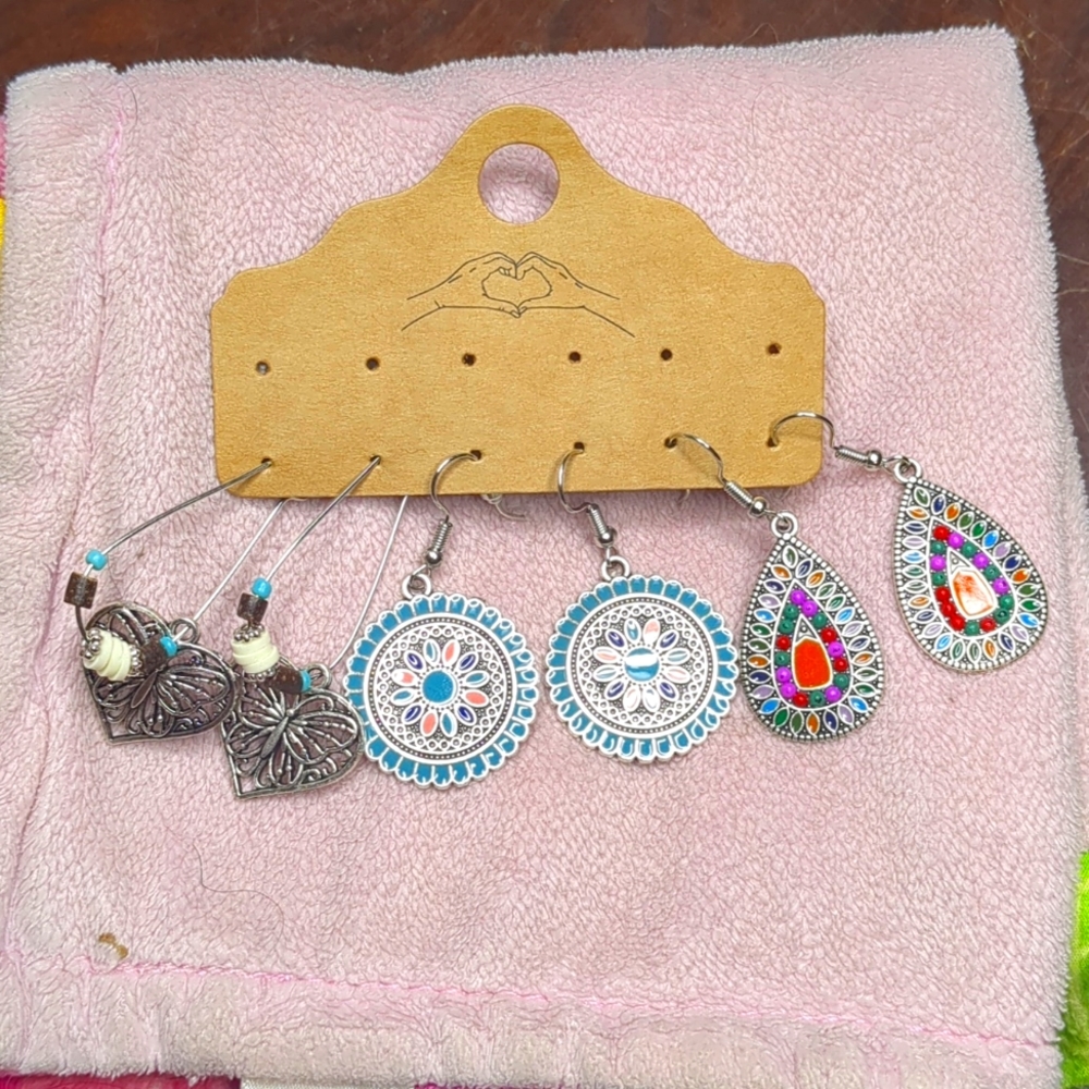 NEW Bohemian Vintage dangle earring set